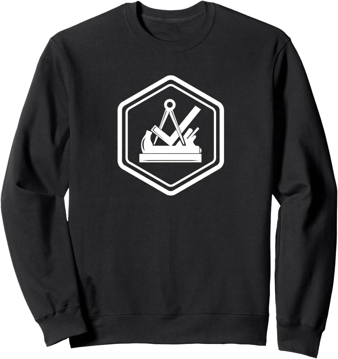 Traditionelles Tischler und Schreiner Zunftwappen Sechseck Sweatshirt