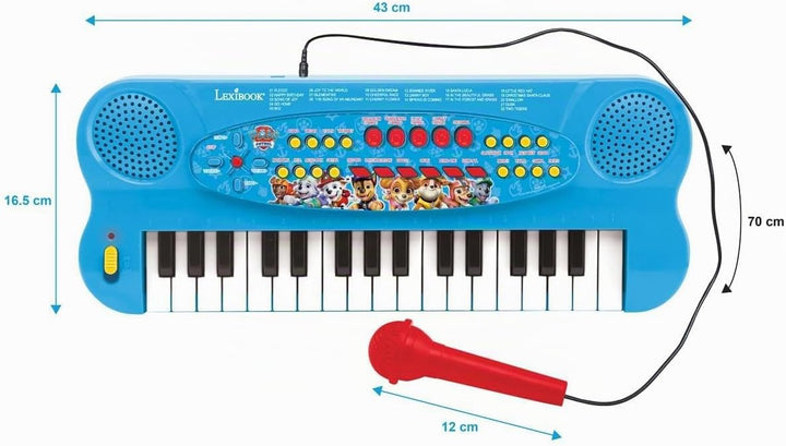 Lexibook Paw Patrol Elektronisches Keyboard mit Mikrofon, 32-Tasten-Piano, Mikrofon zum Singen, 22 D