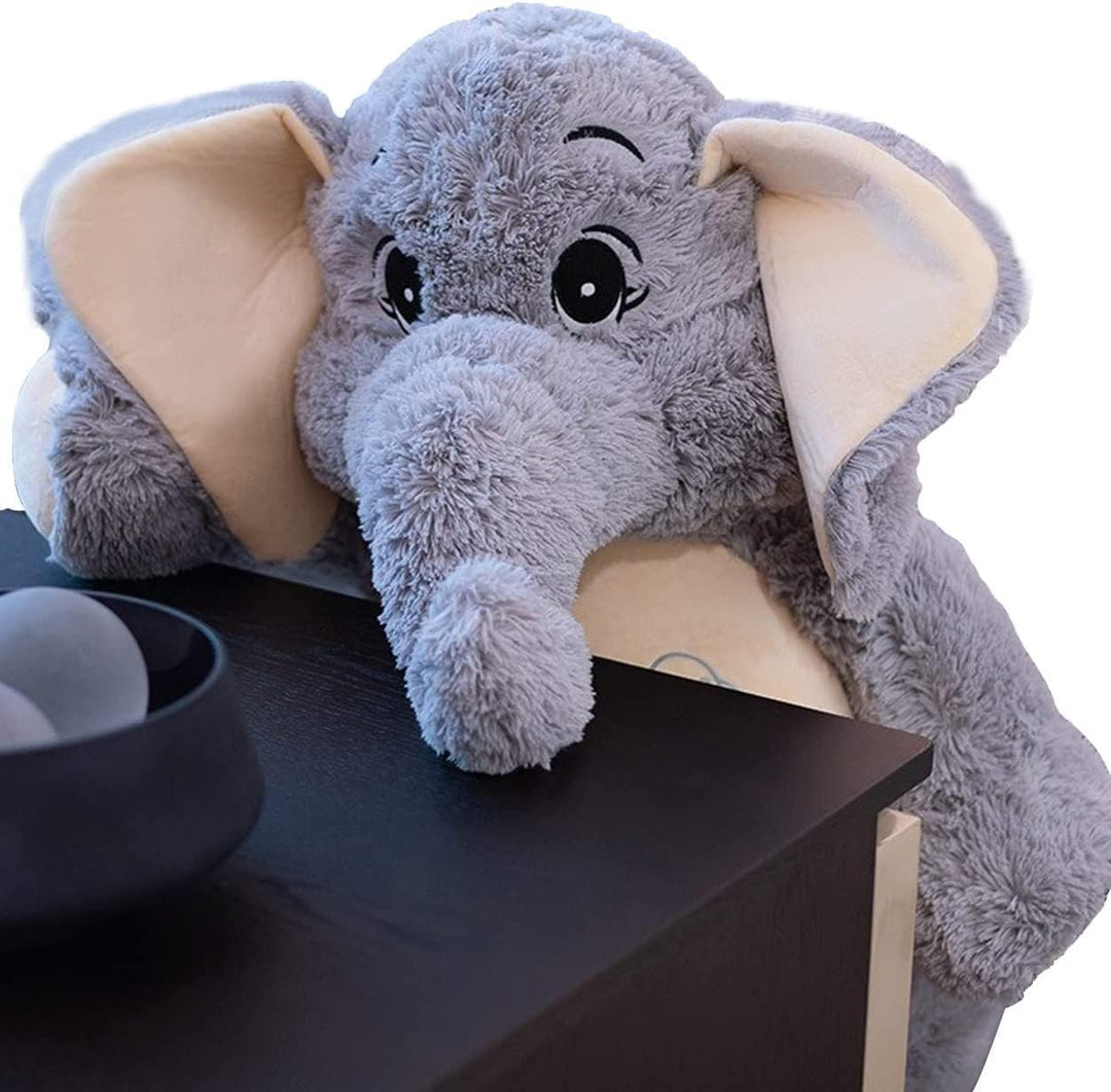Annco 68cm-128cm Elefanten-Plüschspielzeug, niedliches, beruhigendes Elefantentier, Stoffpuppe, Bett