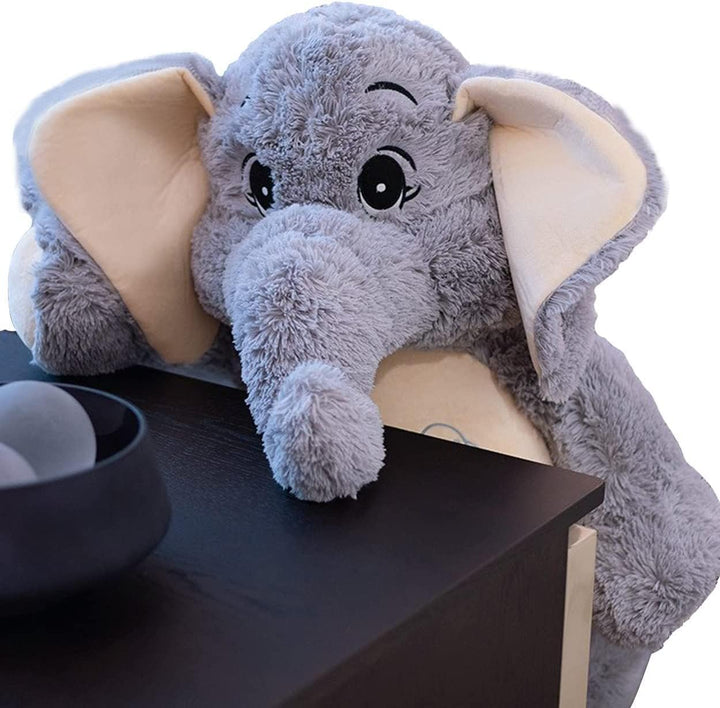 Annco 68cm-128cm Elefanten-Plüschspielzeug, niedliches, beruhigendes Elefantentier, Stoffpuppe, Bett