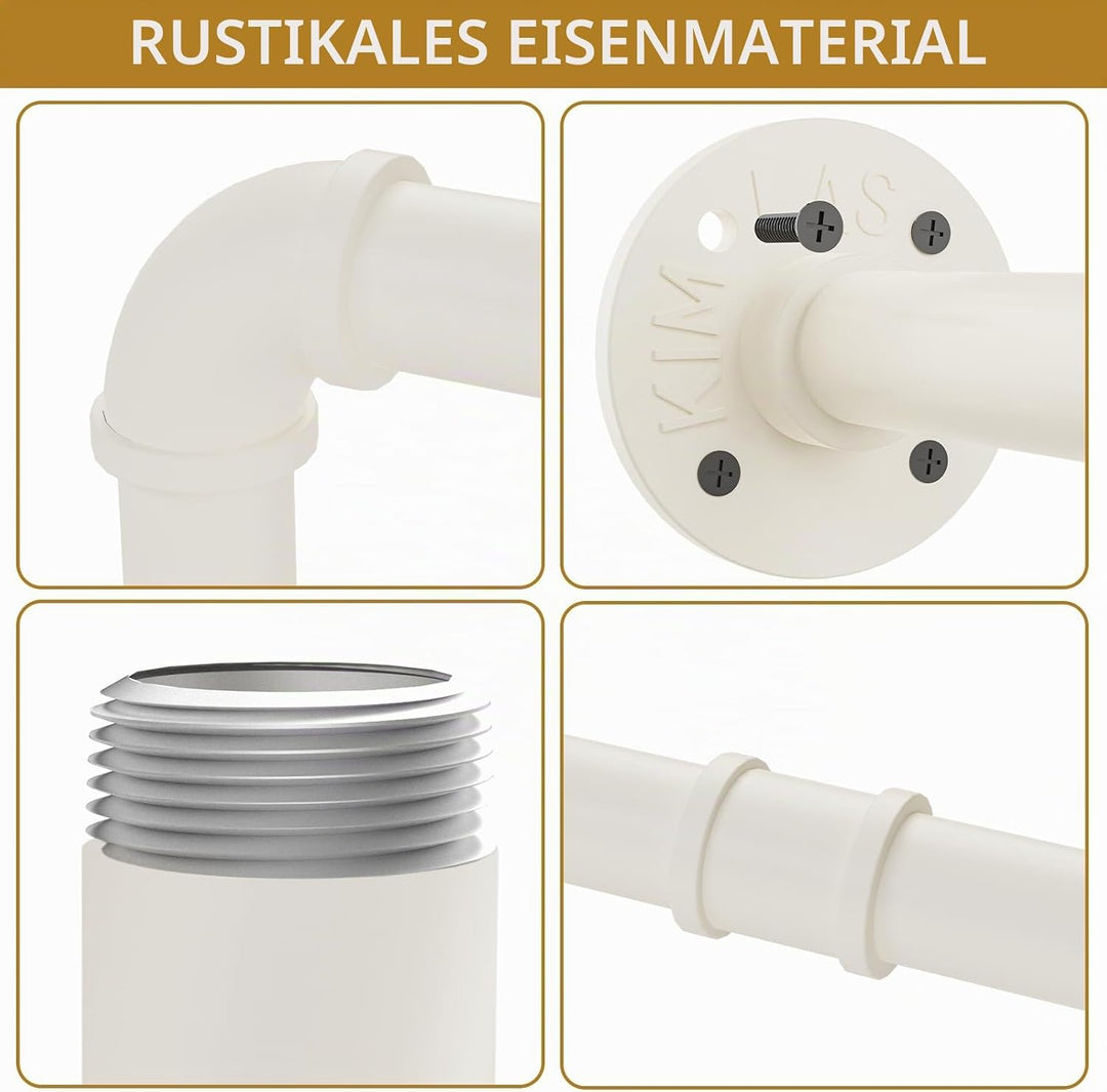 Garderobenstange Wand L Form, 2er Set, Kleiderstange Industrial, Platzsparenders Kleiderständer für