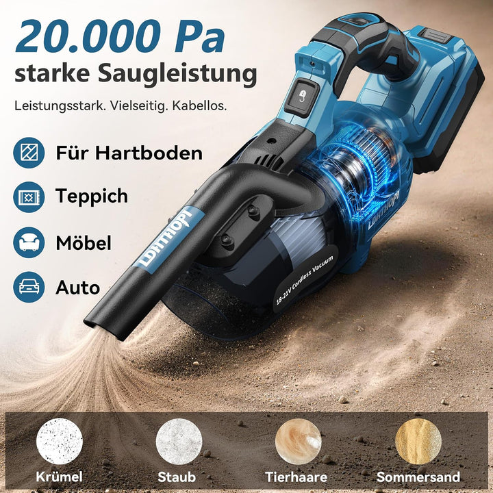 LDHTHOPI Akku Staubsauger für Makita 18V,20000 Pa Starke Saugleistung,1,28 kg Leichter Staubsauger m