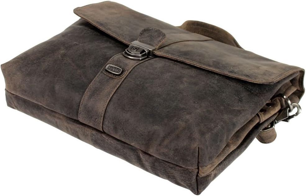 Harolds Antik Aktenmappe aus Leder 38 cm Natur