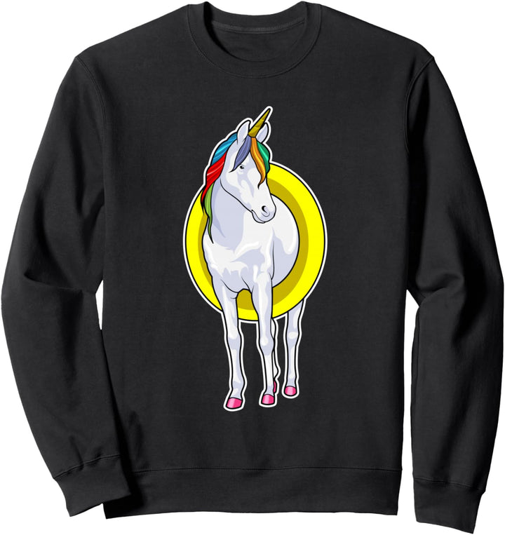 Einhorn Schwimmen Rettungsring Wassersport Sweatshirt