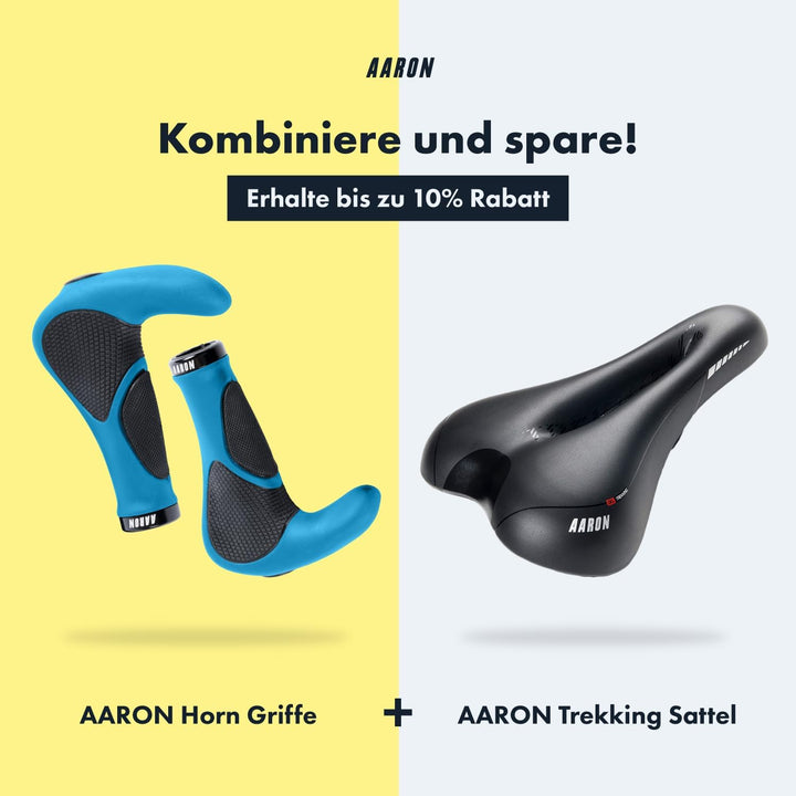 AARON Horn Lenker Griffe mit Gel Dämpfung, ergonomische Lenkerhörner aus rutschfestem Gummi, Fahrrad