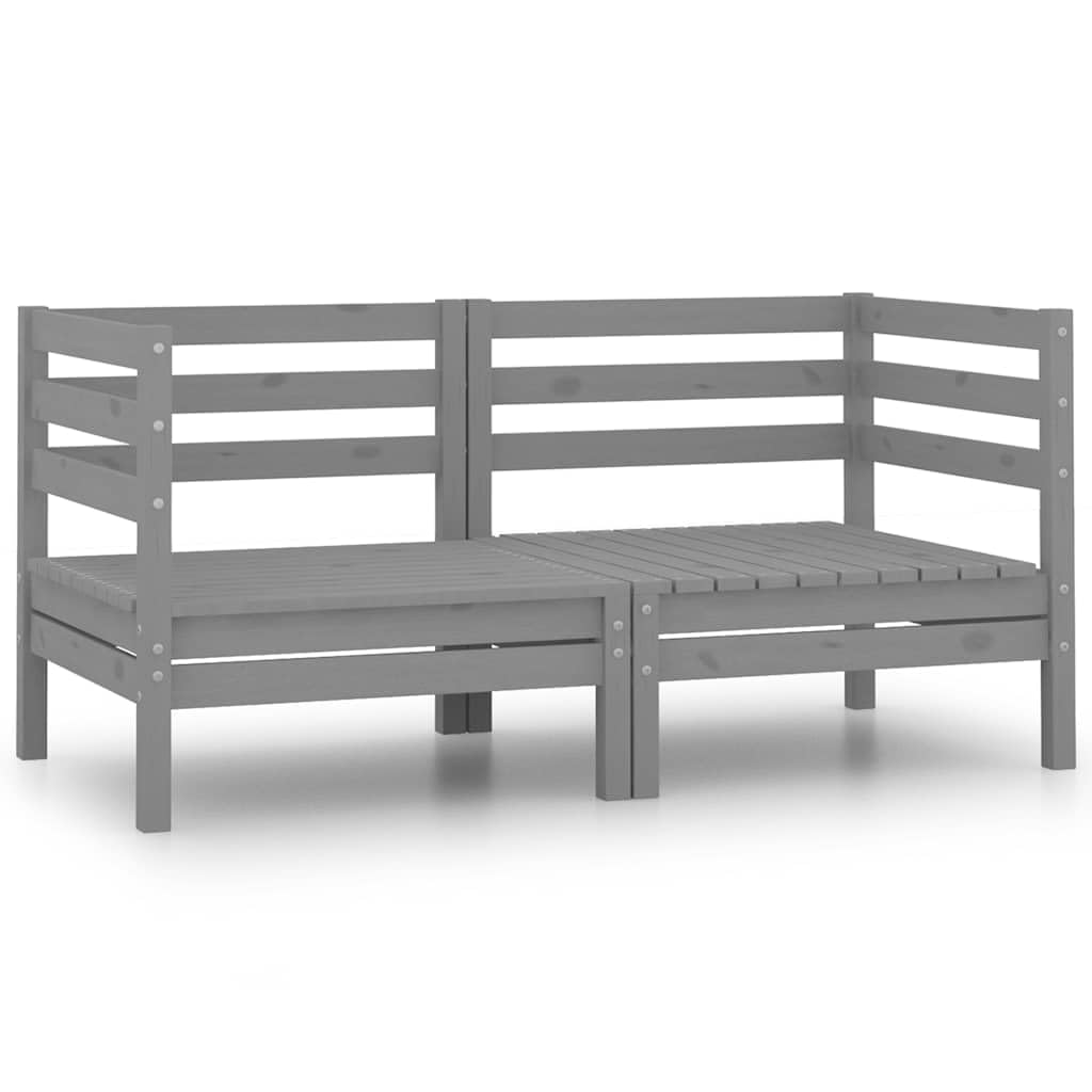vidaXL Garten Ecksofas 2 STK., Modular Gartenmöbel, Sofa Lounge Sessel für Garten Terrasse Balkon, G