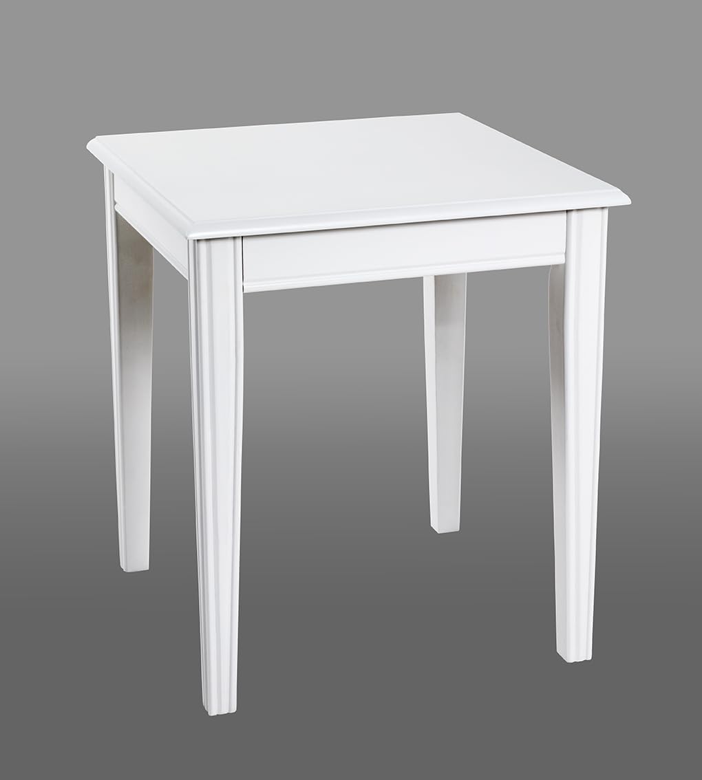 HAKU Möbel Beistelltisch, Massivholz, weiss, B 45 x T 45 x H 51 cm 45 x 45 x 51 cm, 45 x 45 x 51 cm