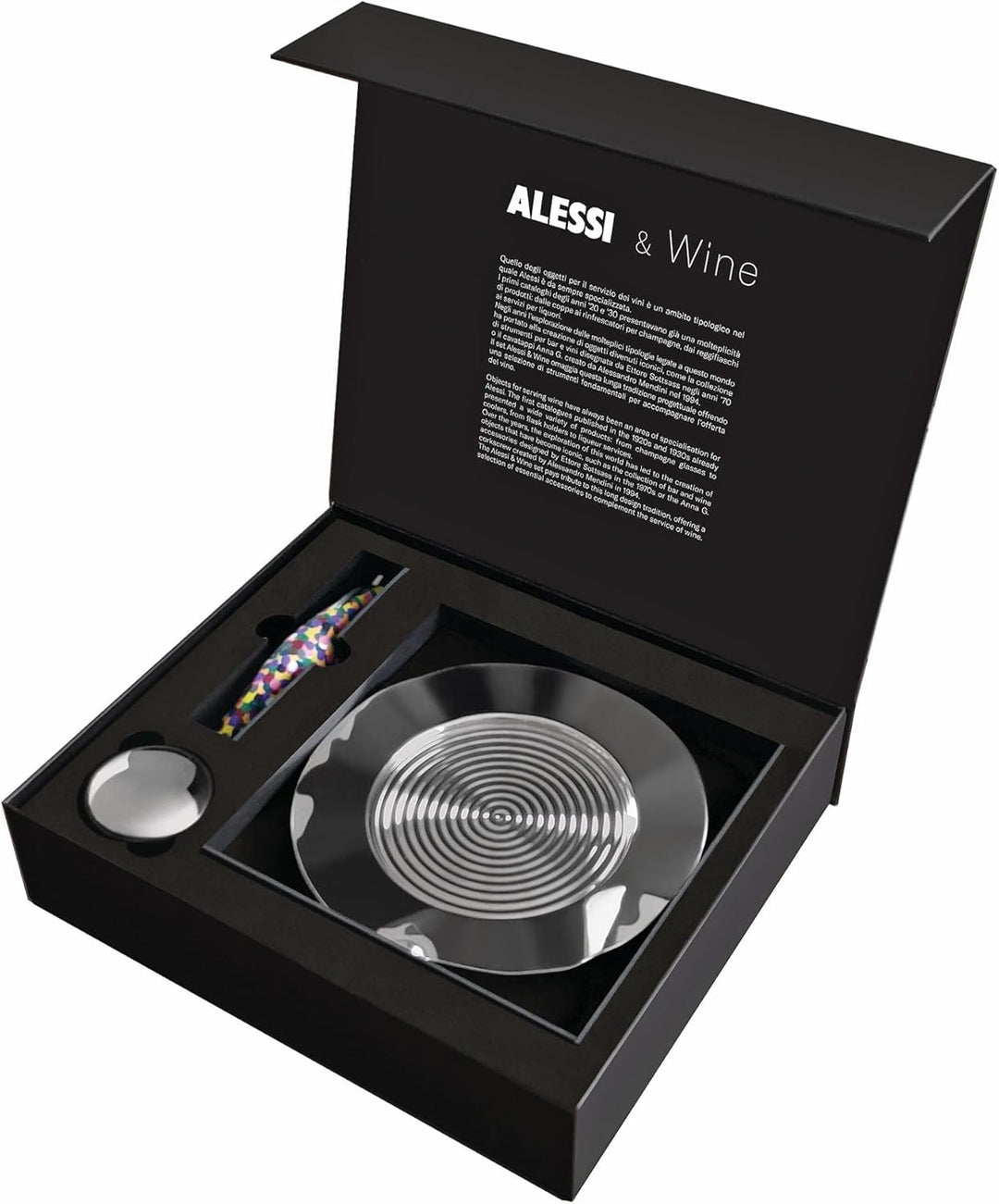 Alessi Alessi & Wine GAM32SET Design Wein-Set bestehend aus Kellnermesser und Flaschenuntersetzer