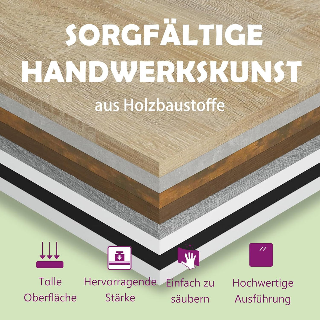 vidaXL 2X Nachttisch mit Kiefernholz-Beinen 2 Schubladen Nachtschrank Nachtkonsole Nachtkommode Schl