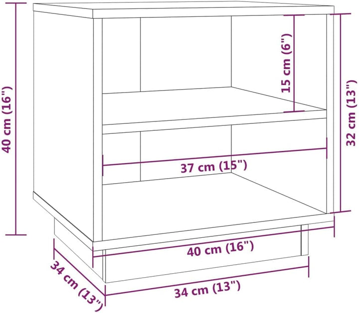 Bedside Table Nachtkonsole Beistelltisch mit Stauraum Night Stand Nachttisch Weiss 40x34x40 cm Massi
