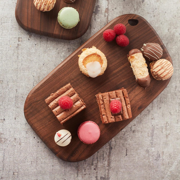 Point-Virgule Servierbrett aus Walnussholz, perfekt zum Servieren von Snacks und Käse, 30x17cm 30x17