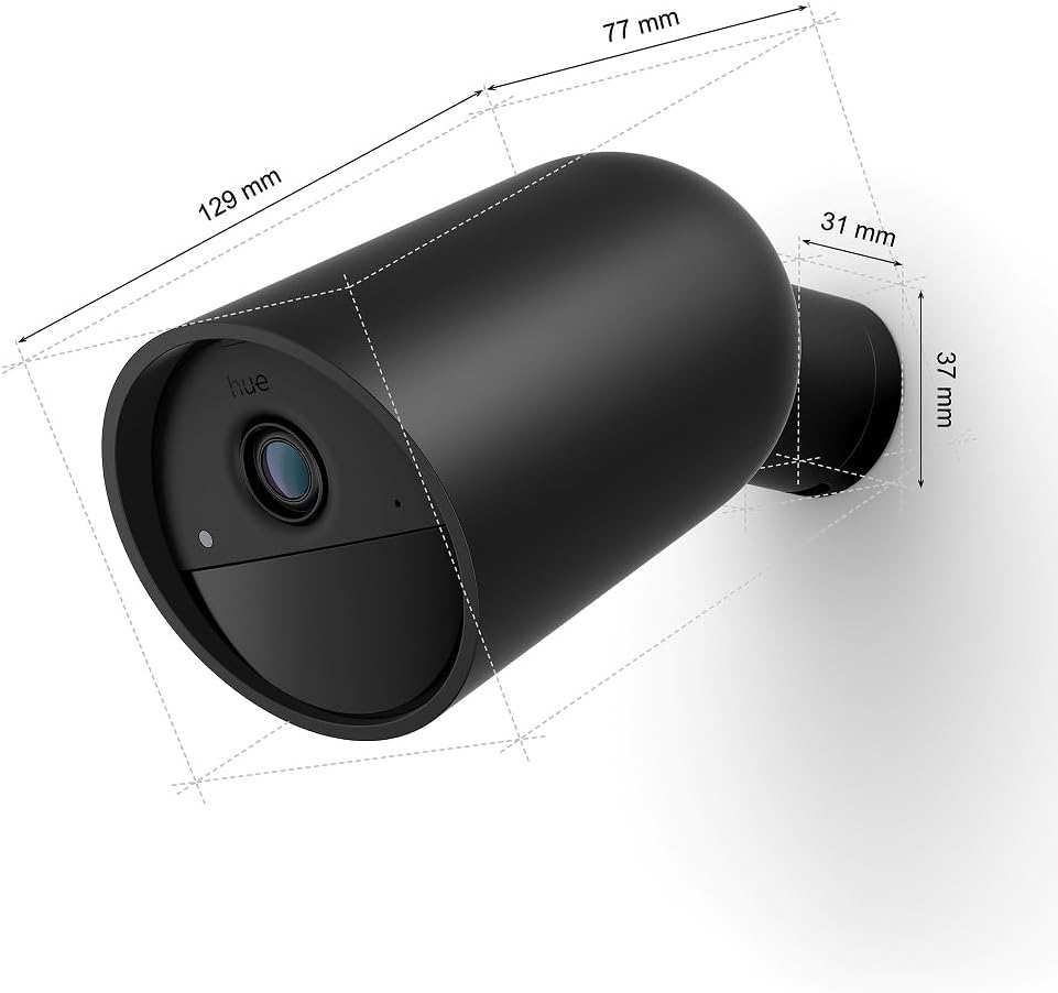 Philips Hue Secure batteriebetriebene Smart 1080p Home Sicherheitskamera, für drinnen oder draussen,