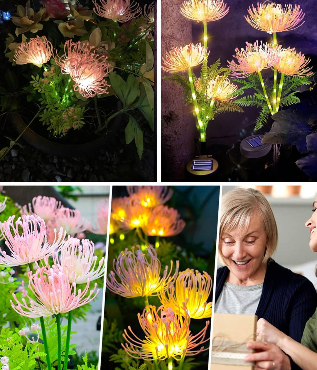 Gartendeko Solar Gartenleuchte Aussen, 2 Stück Solar Blumen für Aussen, Blume Solarlampen Wetterfest