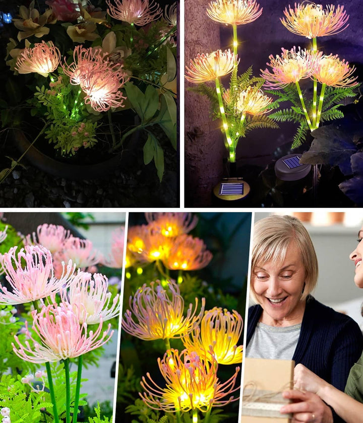 Gartendeko Solar Gartenleuchte Aussen, 2 Stück Solar Blumen für Aussen, Blume Solarlampen Wetterfest