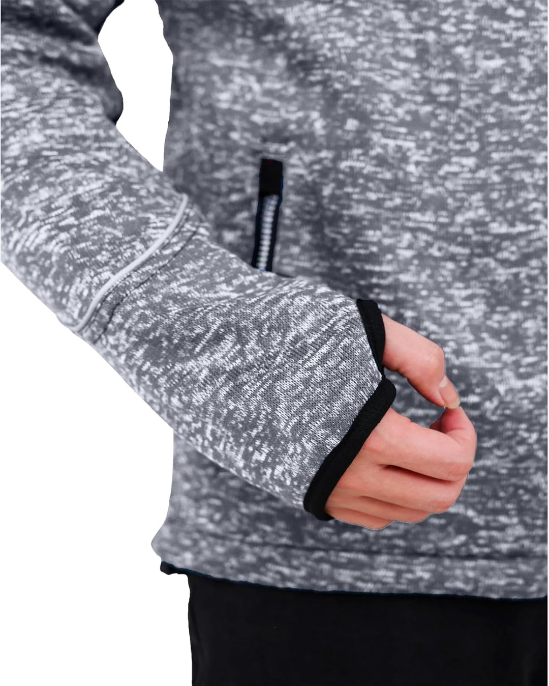 WORK IDEA Strick Fleecejacke Herren, Jacke Fleece Strickjacke, atmungsaktive Outdoor Fleecejacken fü
