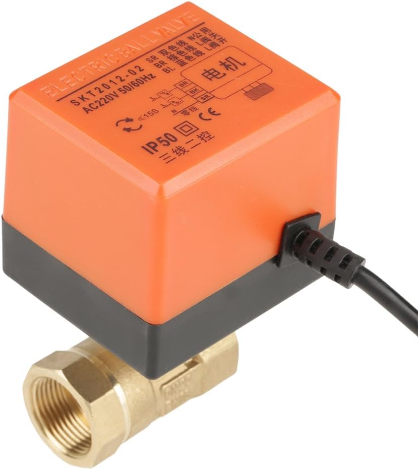 Elektrischer motorisierter Kugelhahn, AC 220 V G3/4 "DN20 2 Wege Messing Motorisierter Stellantrieb