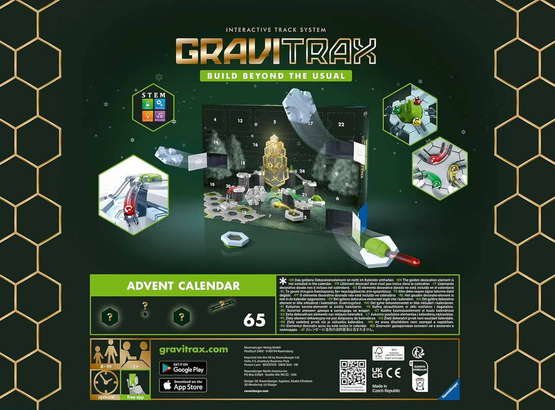 Ravensburger GraviTrax Adventskalender - Ideal für GraviTrax Anfänger und Fans, Konstruktionsspielze