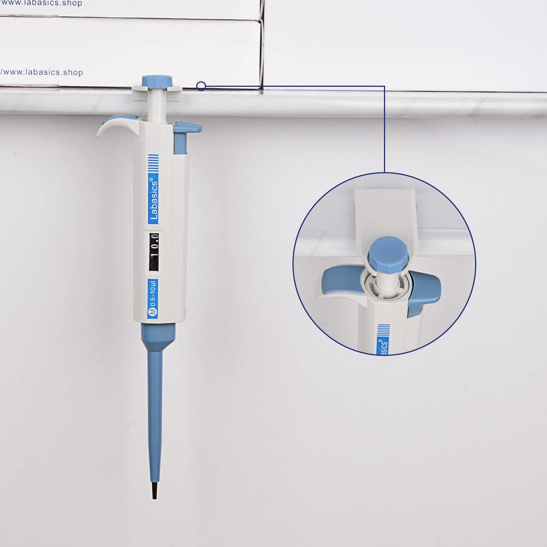 Labasics Einkanal-Pipettierhilfe, Einstellbares Variables Volumen Mikropipette Labor Pipette mit Aus