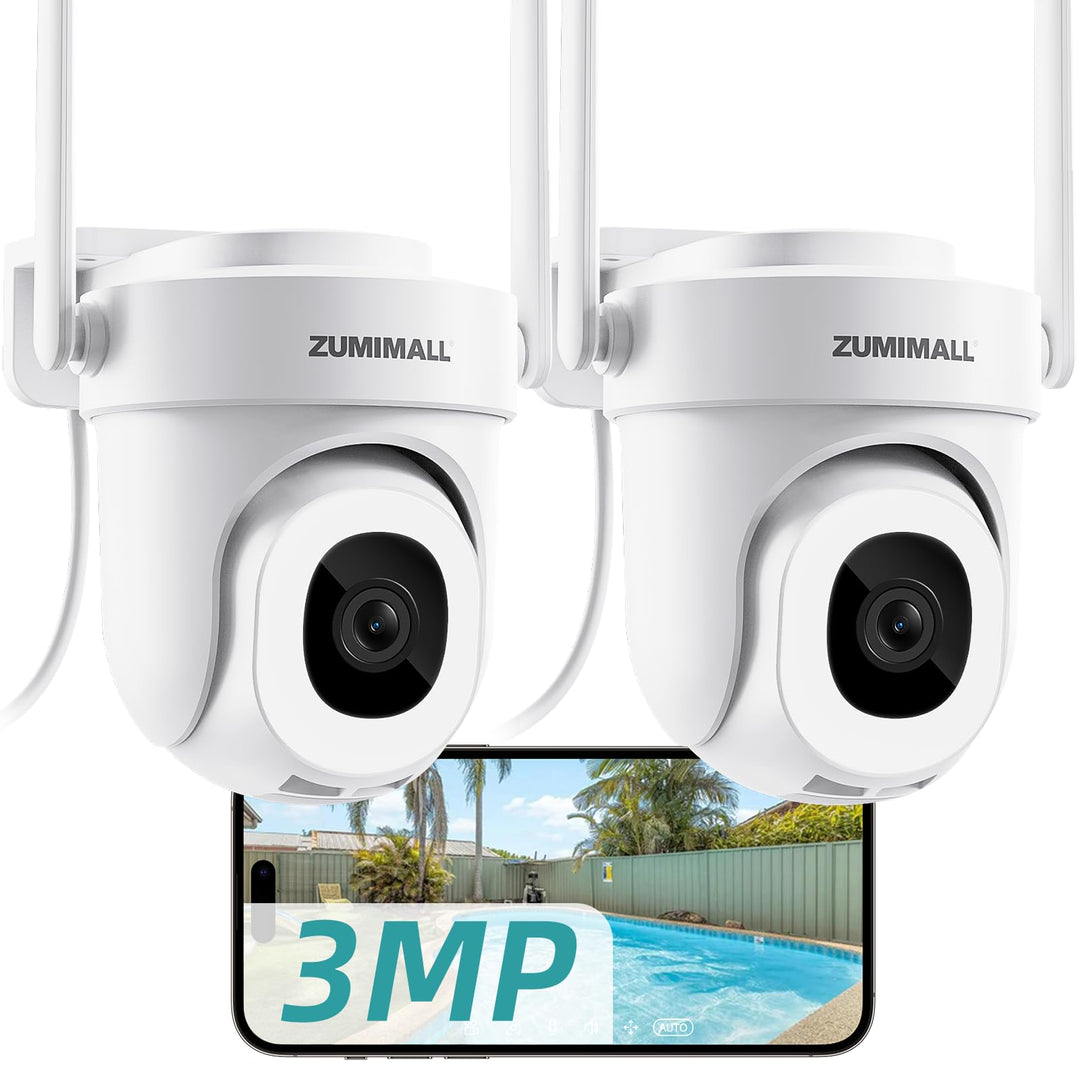 ZUMIMALL Überwachungskamera Aussen 5G/2,4GHz WLAN Kamera Überwachung aussen Kabelgebunden, 355°/90°