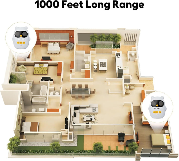 Audio-Babyphone mit wiederaufladbarem Akku, drahtlosen Intercoms für Zuhause, Full-Duplex-Intercom m