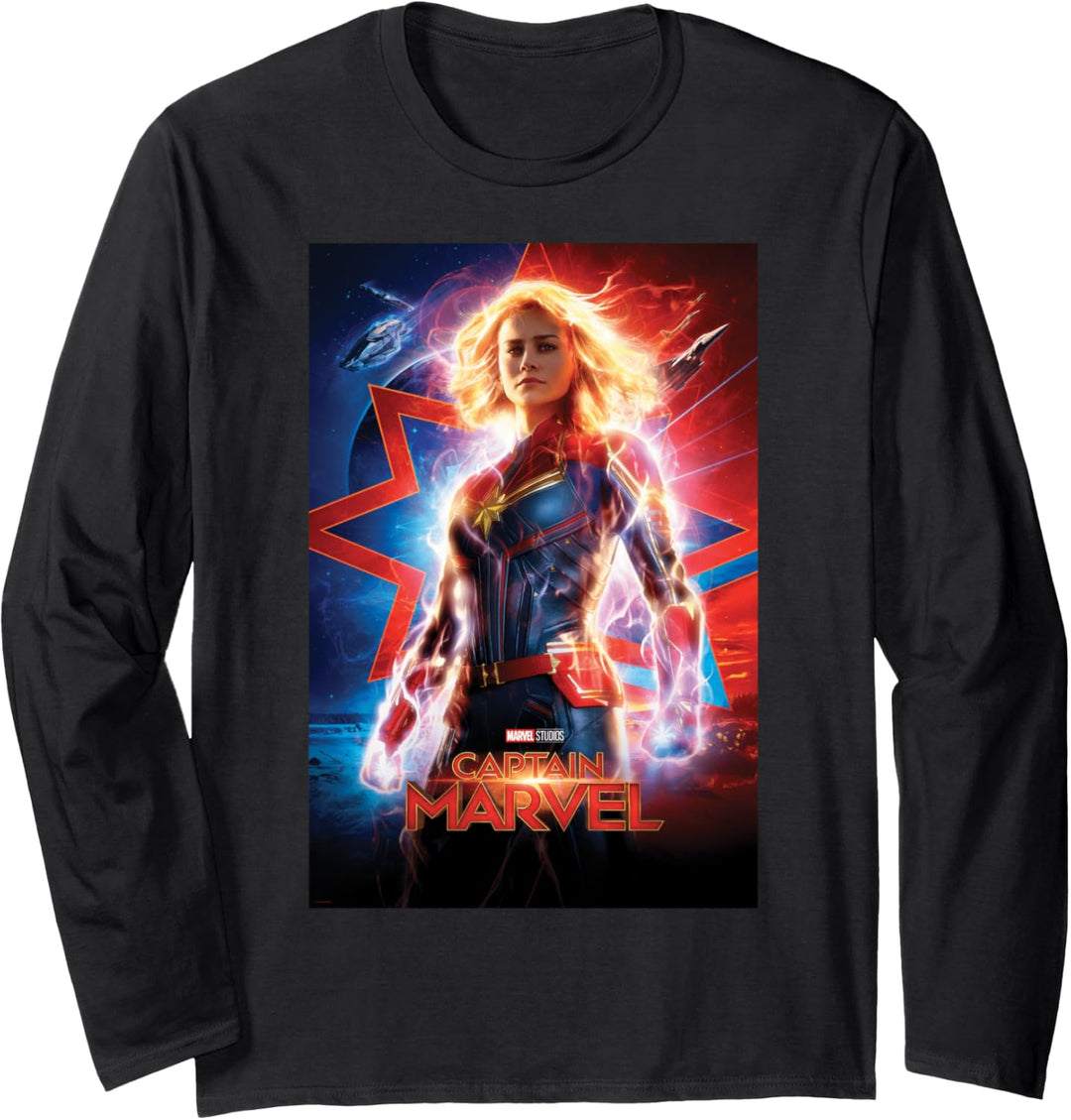 Captain Marvel Poster Langarmshirt