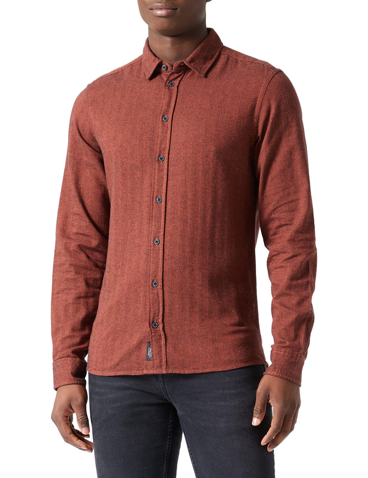 Blend Herren Woven Shirt L/S Hemd XXL 181350/Burnt Brick, XXL 181350/Burnt Brick
