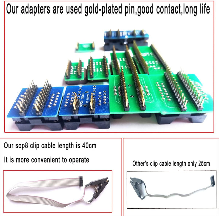 Xgecu TL866II Plus Upgraded Xgecu T48 Programmer 22 Adapters USB EPROM Flash BIOS chip Socket nand m
