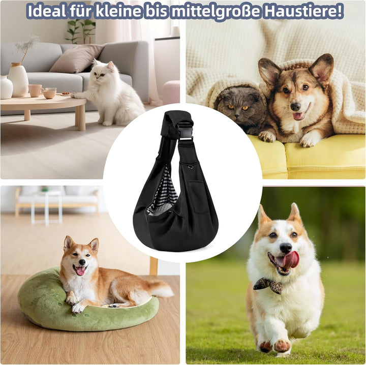 Valleycomfy Tragetuch Hund Haustier Hundetragebeute, Haustier Hundetasche mit verstellbarem, Hund Ka