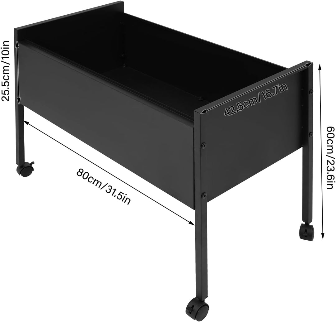 Rollbarer Aktenschrank, Hängemappenwagen mit Universalrollen Bodenhalterung Rollbarer Aktenwagen für