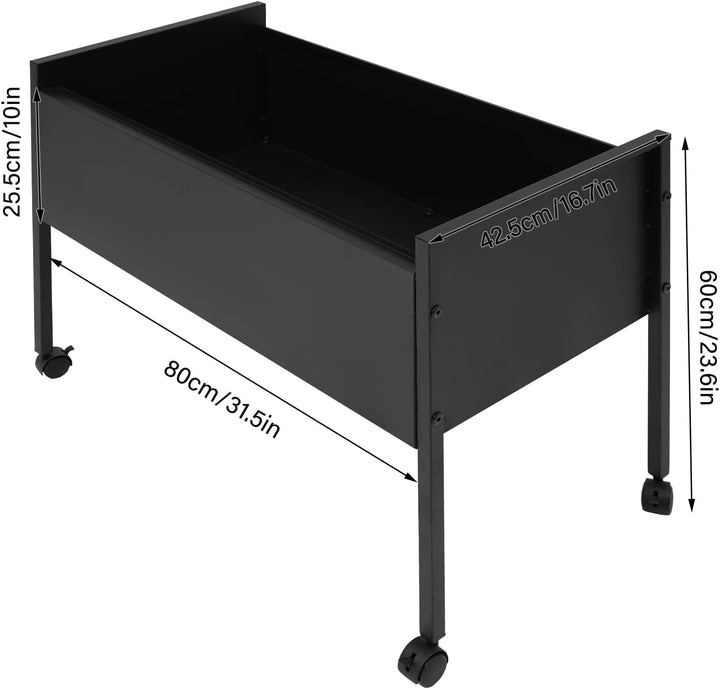 Rollbarer Aktenschrank, Hängemappenwagen mit Universalrollen Bodenhalterung Rollbarer Aktenwagen für