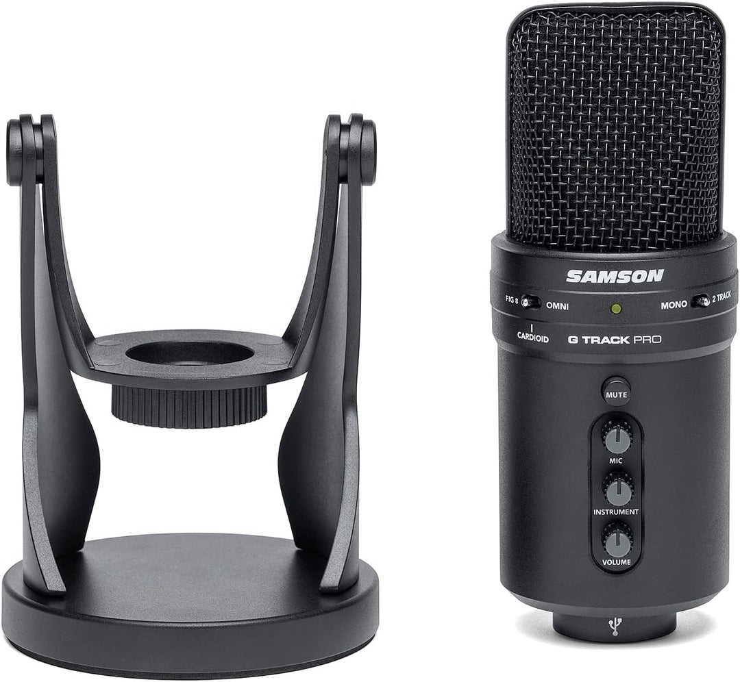 Samson G-Track Pro - Professional USB Microphone with Audio Interface - Black Desktop USB-Mikrofon,