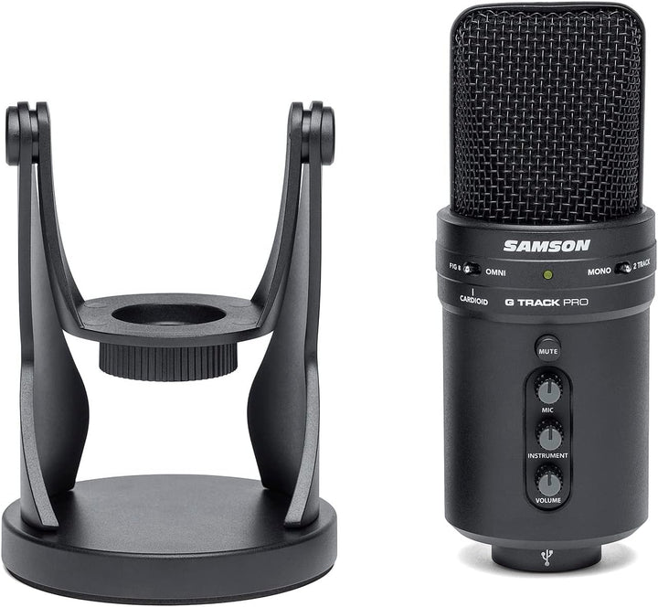Samson G-Track Pro - Professional USB Microphone with Audio Interface - Black Desktop USB-Mikrofon,