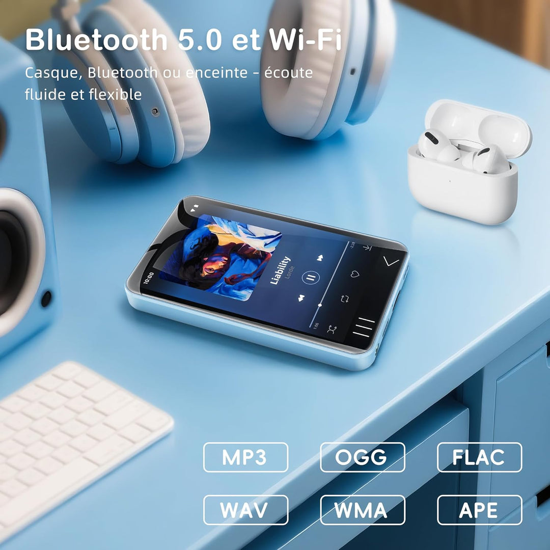 HIFI WALKER G7 MP3-Player mit Bluetooth & WLAN, Android 13, 144 GB Speicher, 3 GB RAM, 4-Zoll HD-Tou