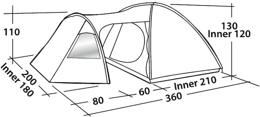 Easy Camp Eclipse 300 Zelt, Grün, 200 x 360 cm
