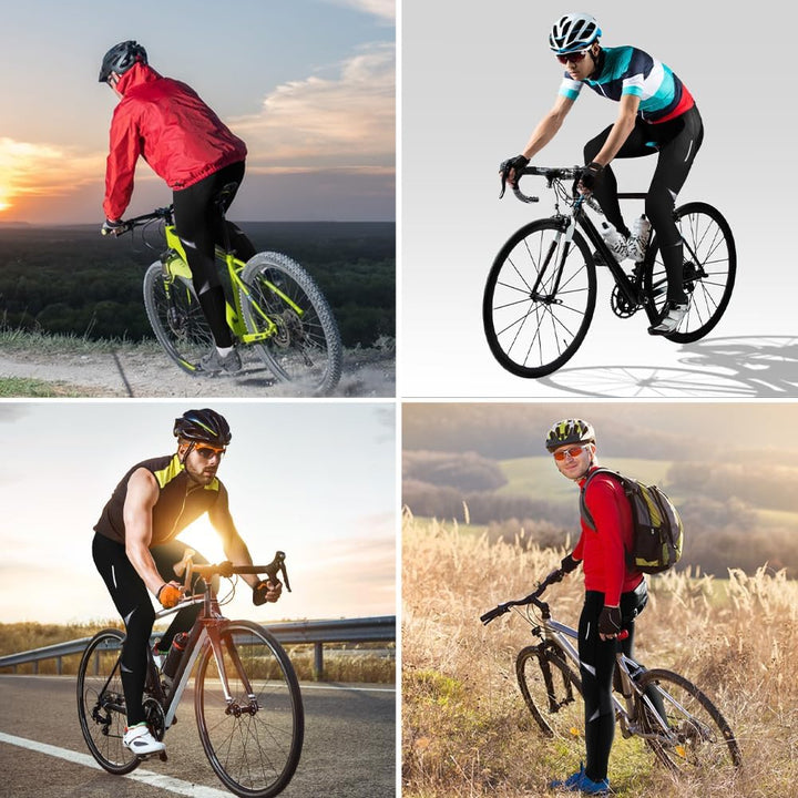 NuCamper Fahrradhose Herren Lang Radlerhose Kompression Mountainbike Radhose MTB Hose Herren mit Atm