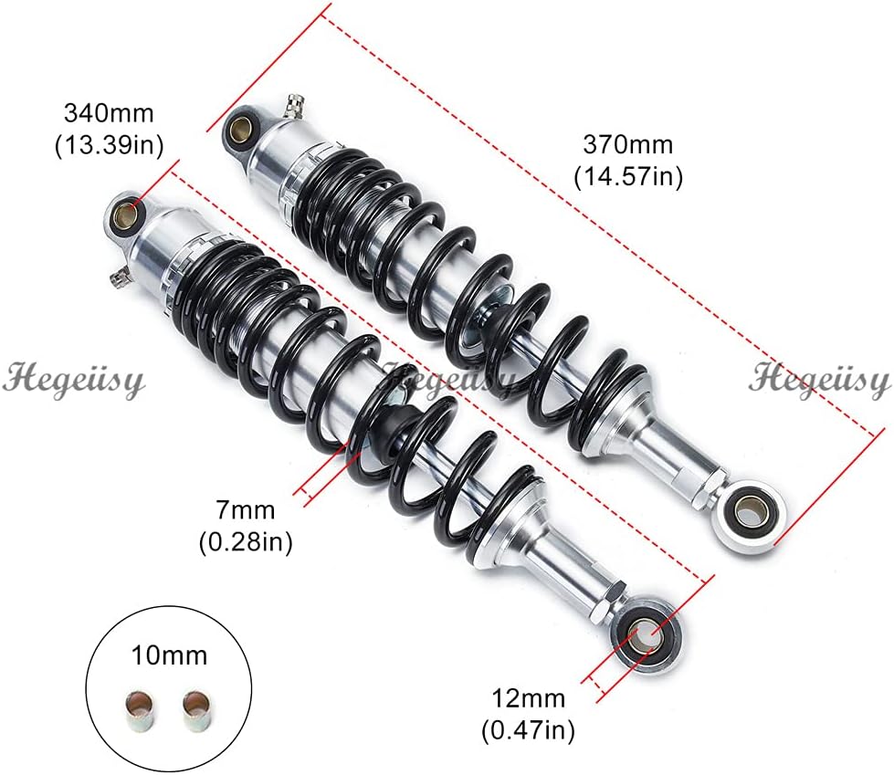 Hegeiisy 340mm 7mm Feder Universal Motorrad Stossdämpfer Hinterradaufhängung ATV Quad Scooter Dirt B