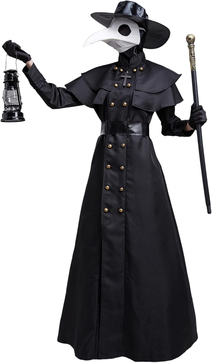 Feynman Herren Mittelalter Steampunk Pest-Doktor Pest Arzt Halloween Kostüm mit Pestdoktor Accessoir