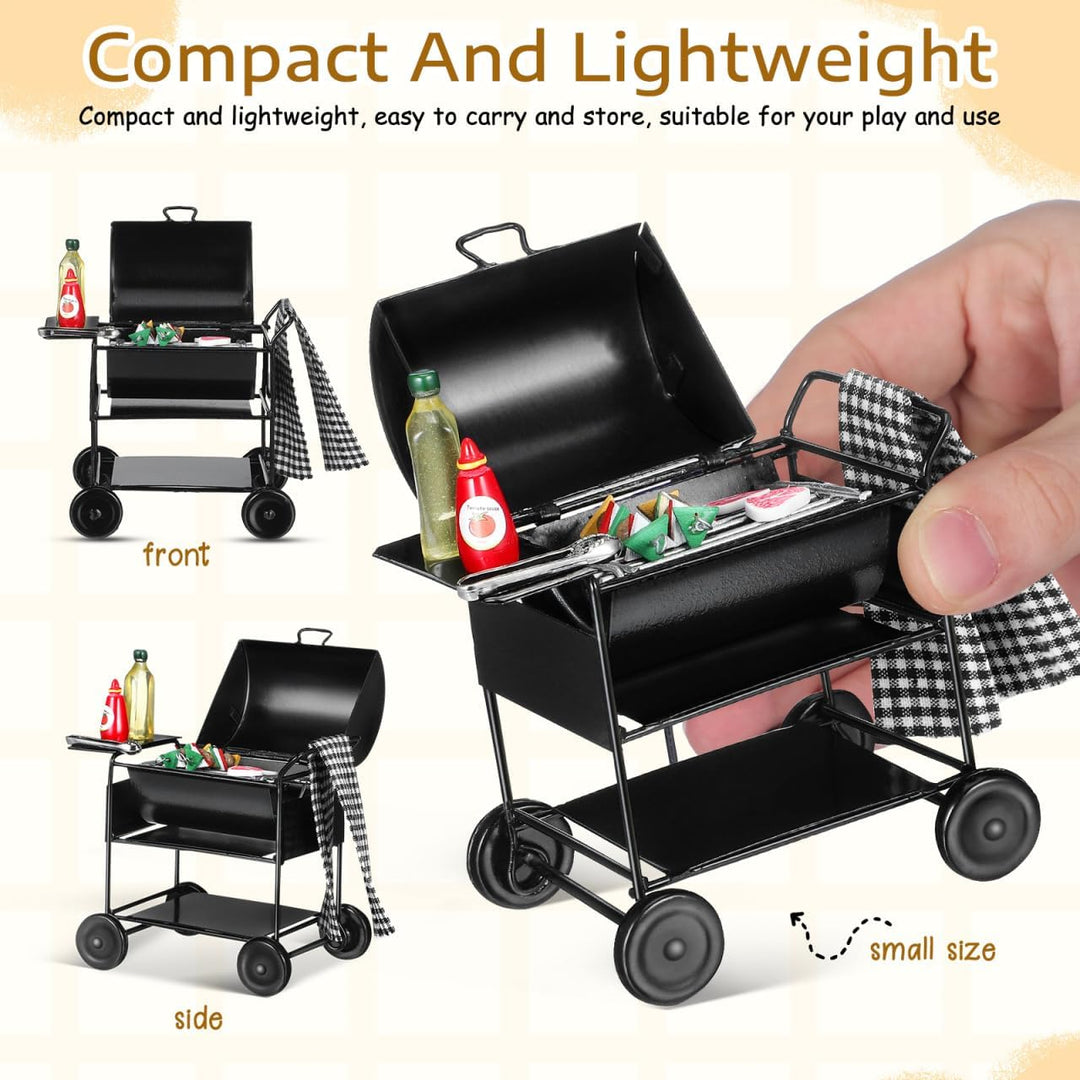 TOYANDONA Miniatur-grillset für Puppenhäuser: Modell Eines Grillofens im Massstab 1:12, Realistische