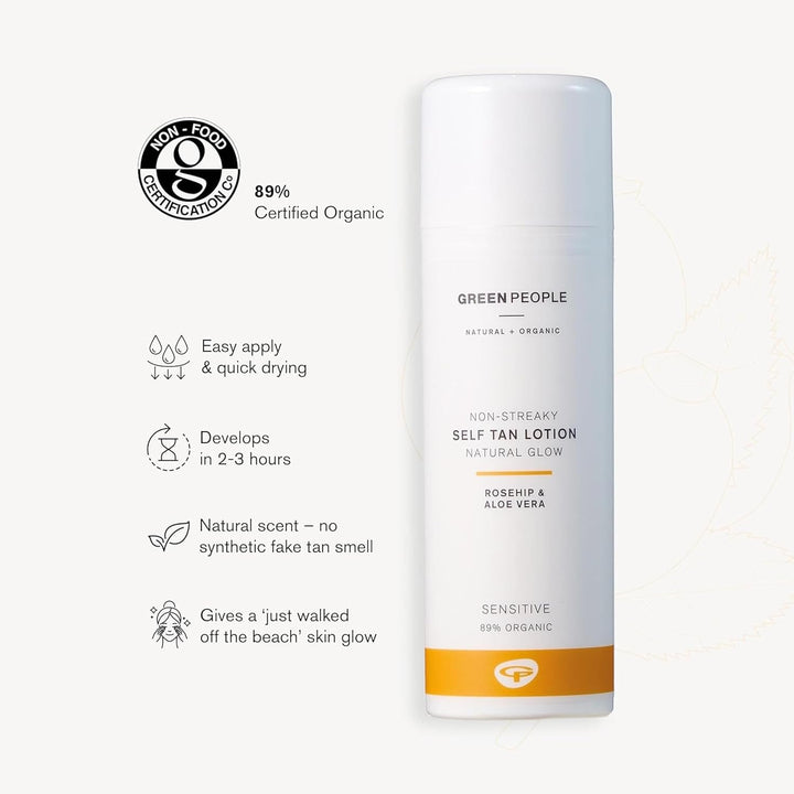 Green People Selbstbräuner-Lotion, 150ml | Natürlicher Bio-Selbstbräuner für Gesicht und Body | Mit