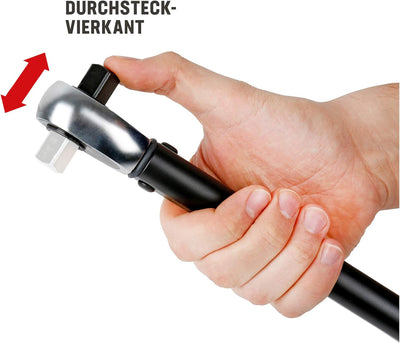 STIER Drehmomentschlüssel Premium+, Umschaltknarre mit 1/2 Zoll Aufnahme, Anzugsmoment: 40-200 Nm, L