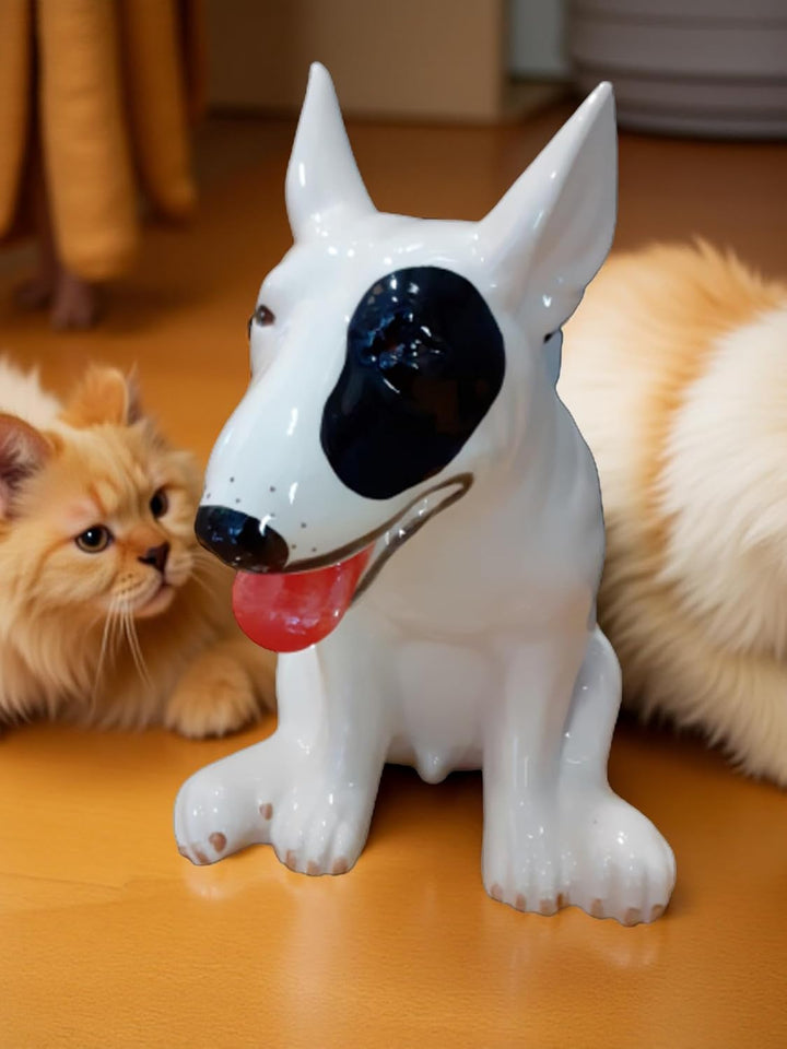 B2SEE LTD Keramik - Bullterrier Hund - Spardose - Sparschwein - Tresor - Geschenk Figur Originell Ey