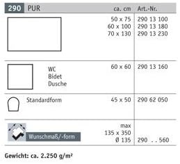 Rhomtuft Badteppiche Pur Stone - 320 70x130 cm, 70x130 cm