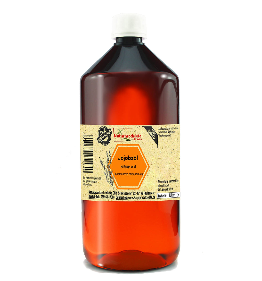 Jojobaöl kaltgepresst (1000 ml) Jojoba Öl kaltgepresst