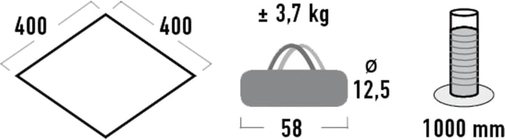 High Peak Sonnensegel Tarp 2, 400x400 cm, Sonnenschutz, Wetterschutz Tarp , Universal Camping Plane,