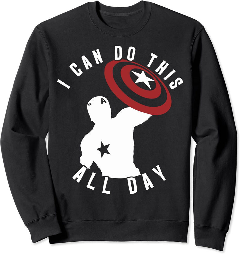 Marvel Captain America I Can Do This All Day Silhouette Sweatshirt