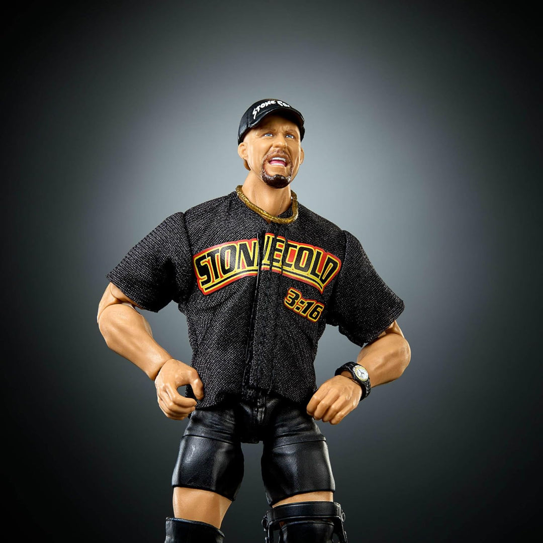 Mattel WWE Elite Actionfigur und Zubehör, Serie #122, ca. 15 cm grosse Sammelfigur Stone Cold Steve