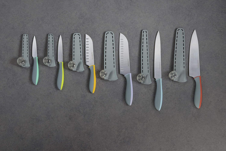 Nirosta Santokumesser EVERSHARP, Küchenmesser Edelstahl mit Soft-Touch Griff, mit nachschärfendem Kl