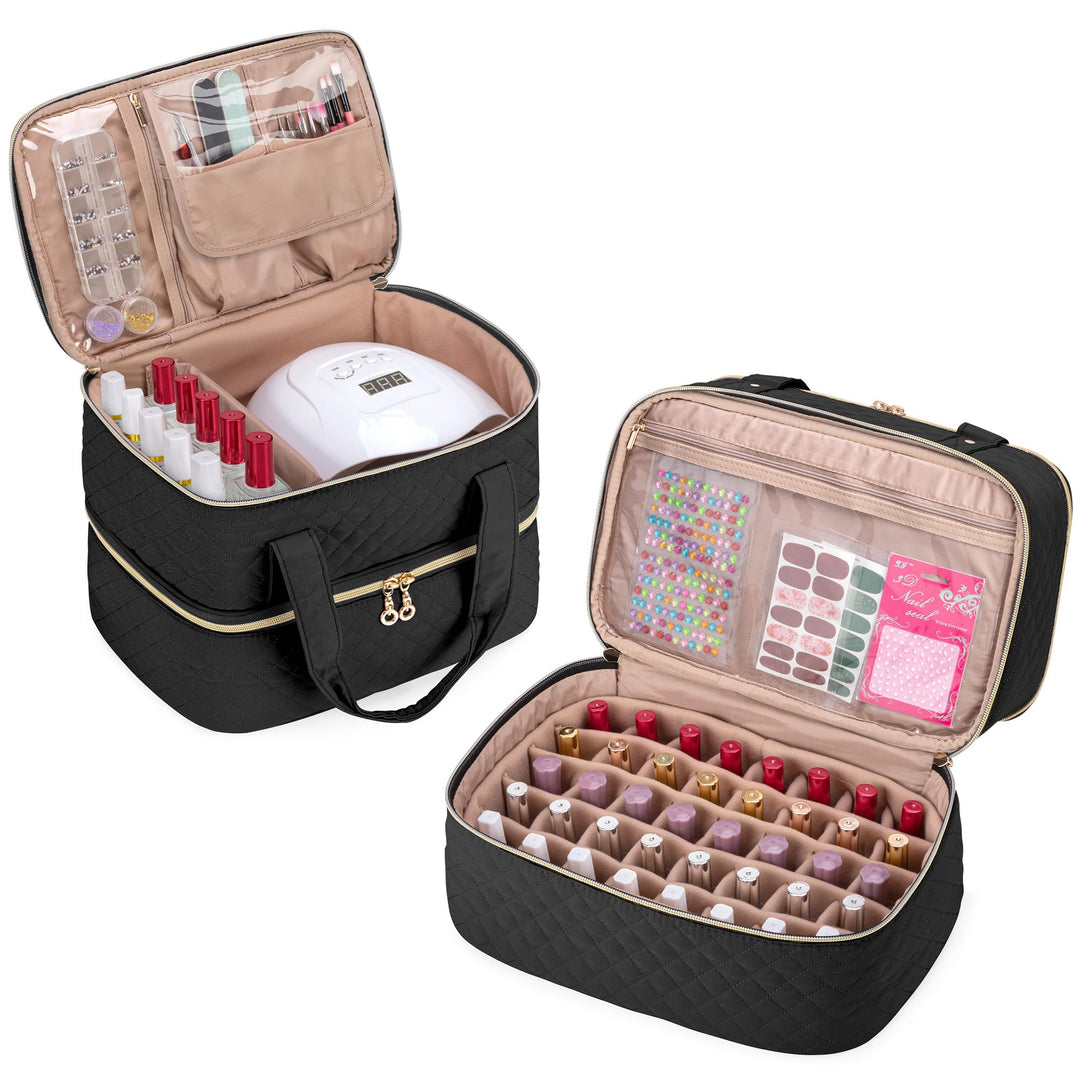 Yarwo Nagellack-Organizer, Reisetasche für Nagellack für 50 Flaschen (15 ml - 0,5 fl.oz) und UV-Nage