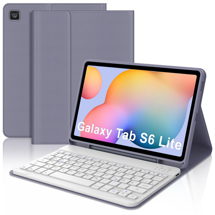 Hülle mit Deutscher Tastatur für Samsung Galaxy Tab S6 Lite (2020/2022/2024) 10,4" - Schutzhülle mit