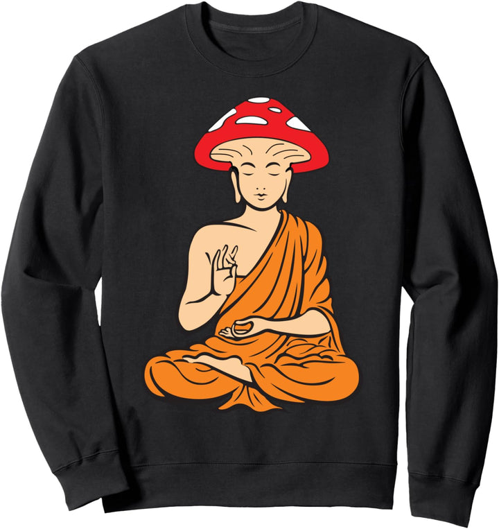 Pilz Buddha Zen Yoga Meditation Psychedelisch Hippie Sweatshirt